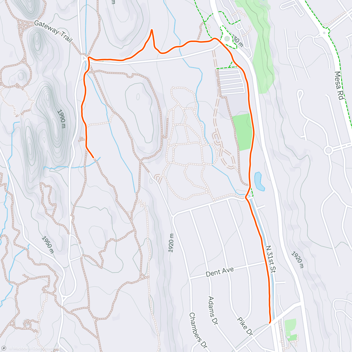 Map of the activity, 2 mi conditioning run