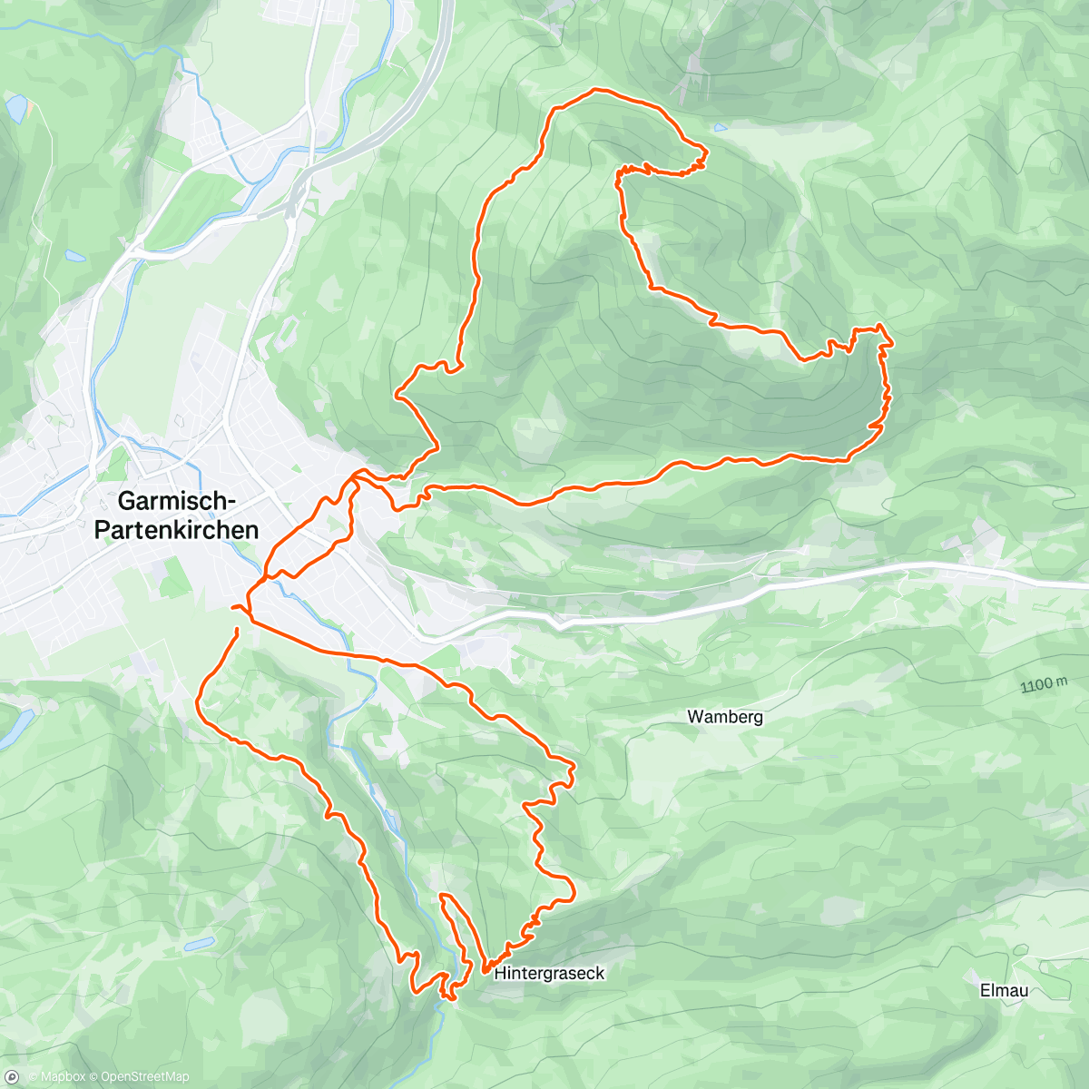 Map of the activity, Garmisch Secret Trails mit der Mackinger-Staffel 🥳