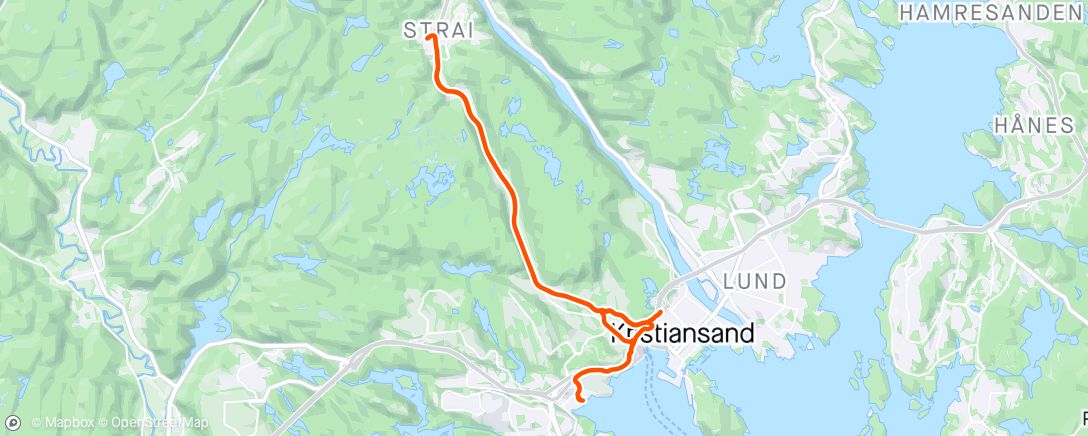 Map of the activity, 14km 1km på 1km av