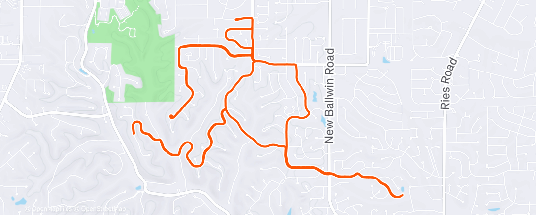 Map of the activity, Morning Run