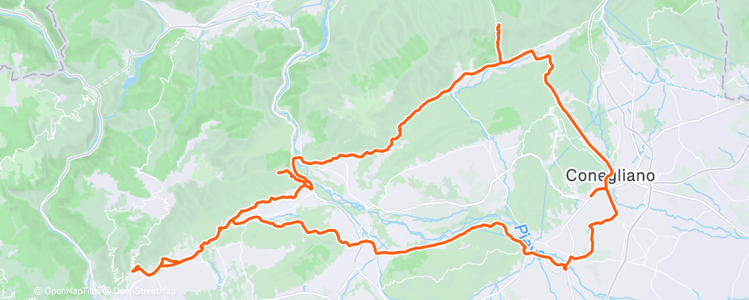 Map of the activity, Pedalata mattutina