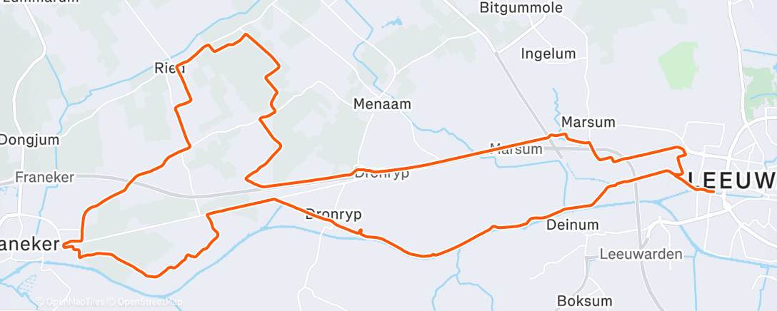 Map of the activity, Wintermarathon Leeuwarden ❄️