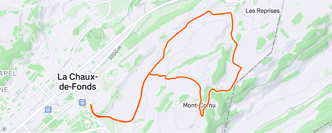 Map of the activity, Course à pied dans l'après-midi