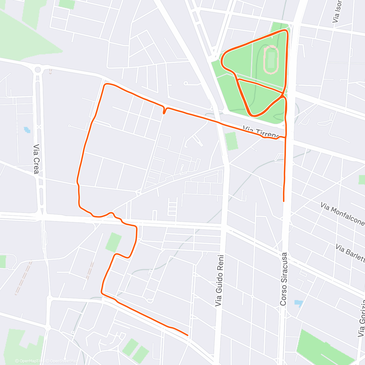 Map of the activity, Lunch Run