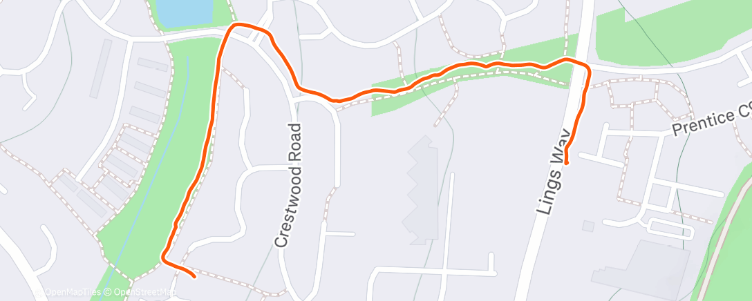 Map of the activity, Evening Walk