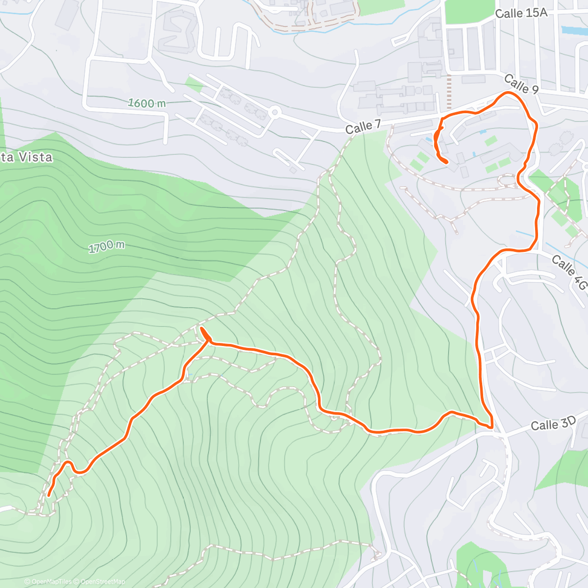 Map of the activity, Tres Cruces