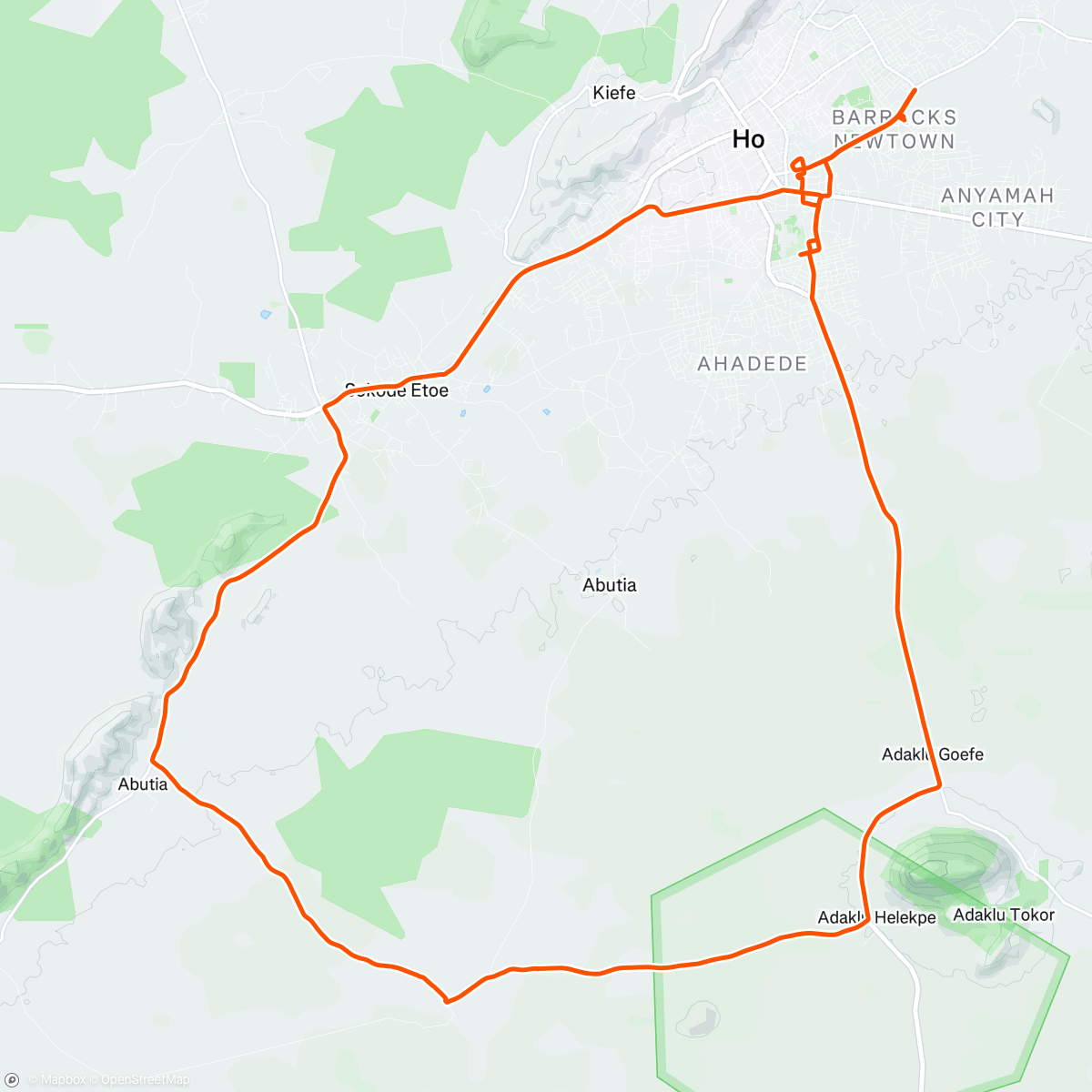 Map of the activity, Ghana-gravel