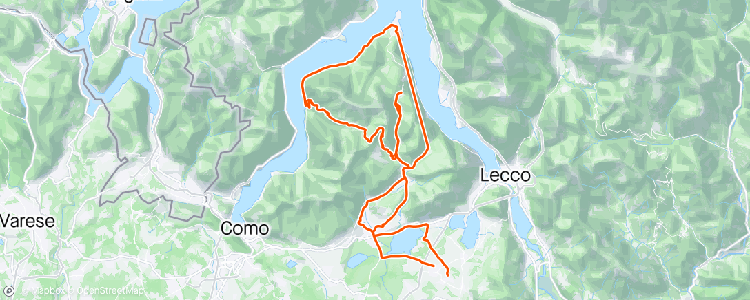 Map of the activity, 13-04-2024 Bellagio Nesso Colma garmin impallato