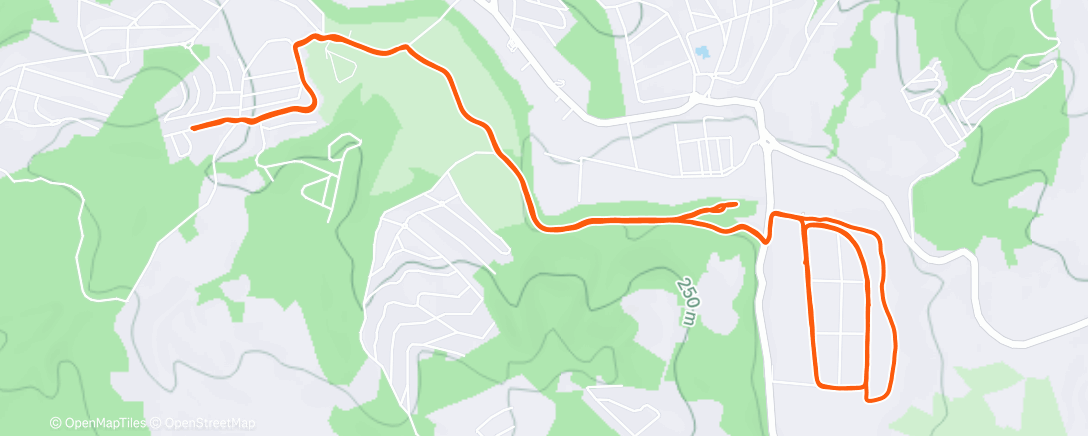 Map of the activity, 5x1km+250m