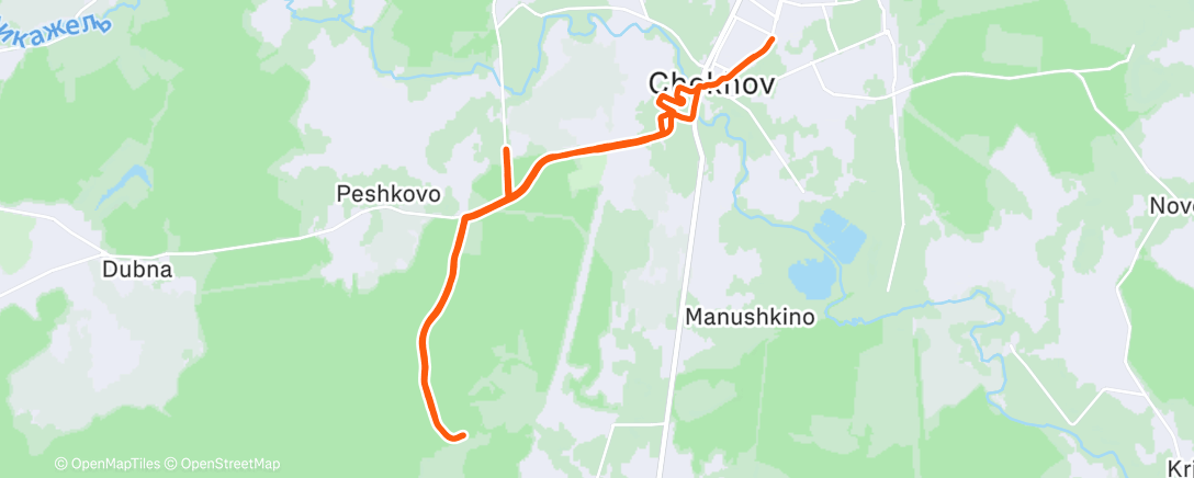Map of the activity, Afternoon Run