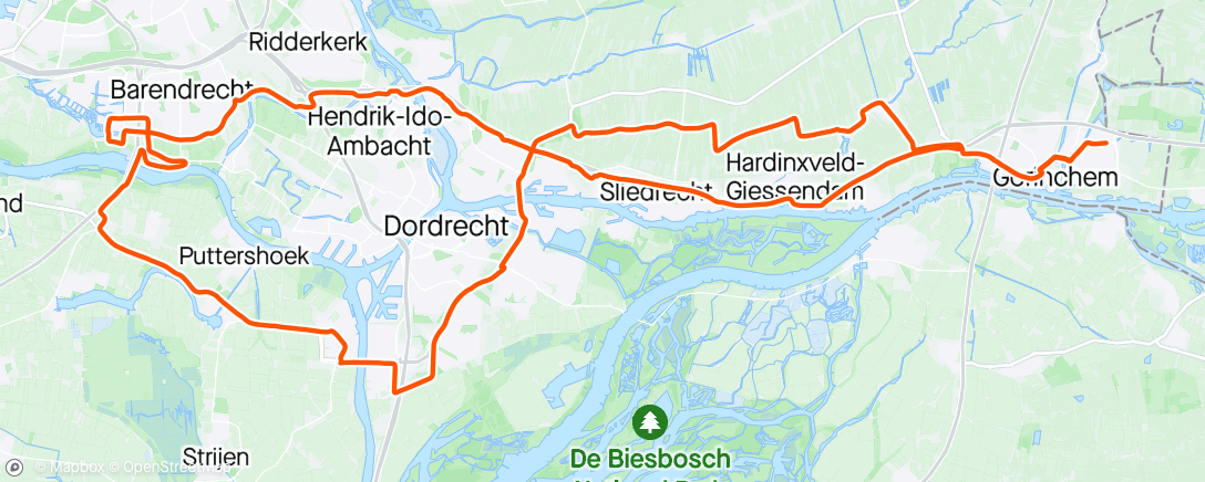 「Rondje Barendrecht Dordrecht」活動的地圖