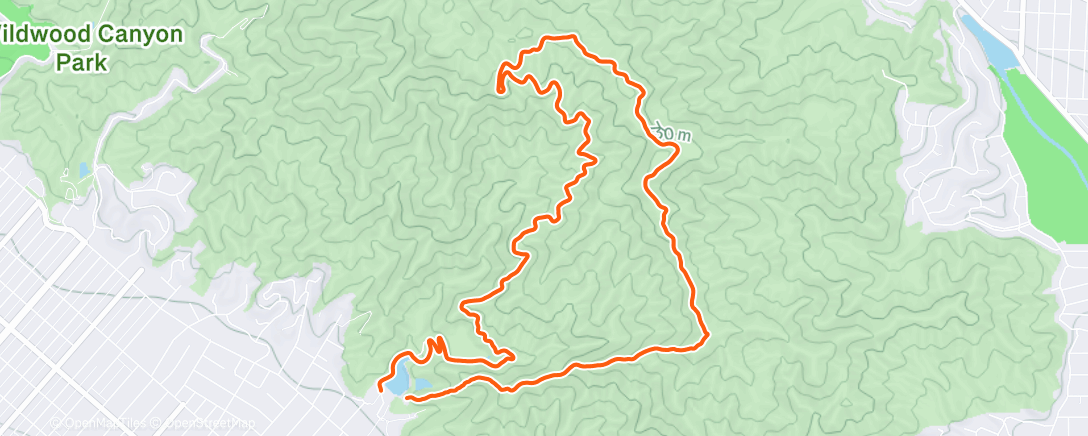 Map of the activity, Afternoon Trail Run
