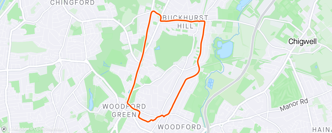 Map of the activity, Buckhurst Hill loop