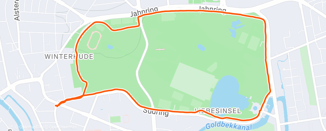 Map of the activity, Stadtparkrunde am Morgen