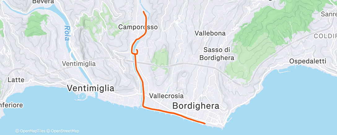 Map of the activity, Corsa dell'ora di pranzo
