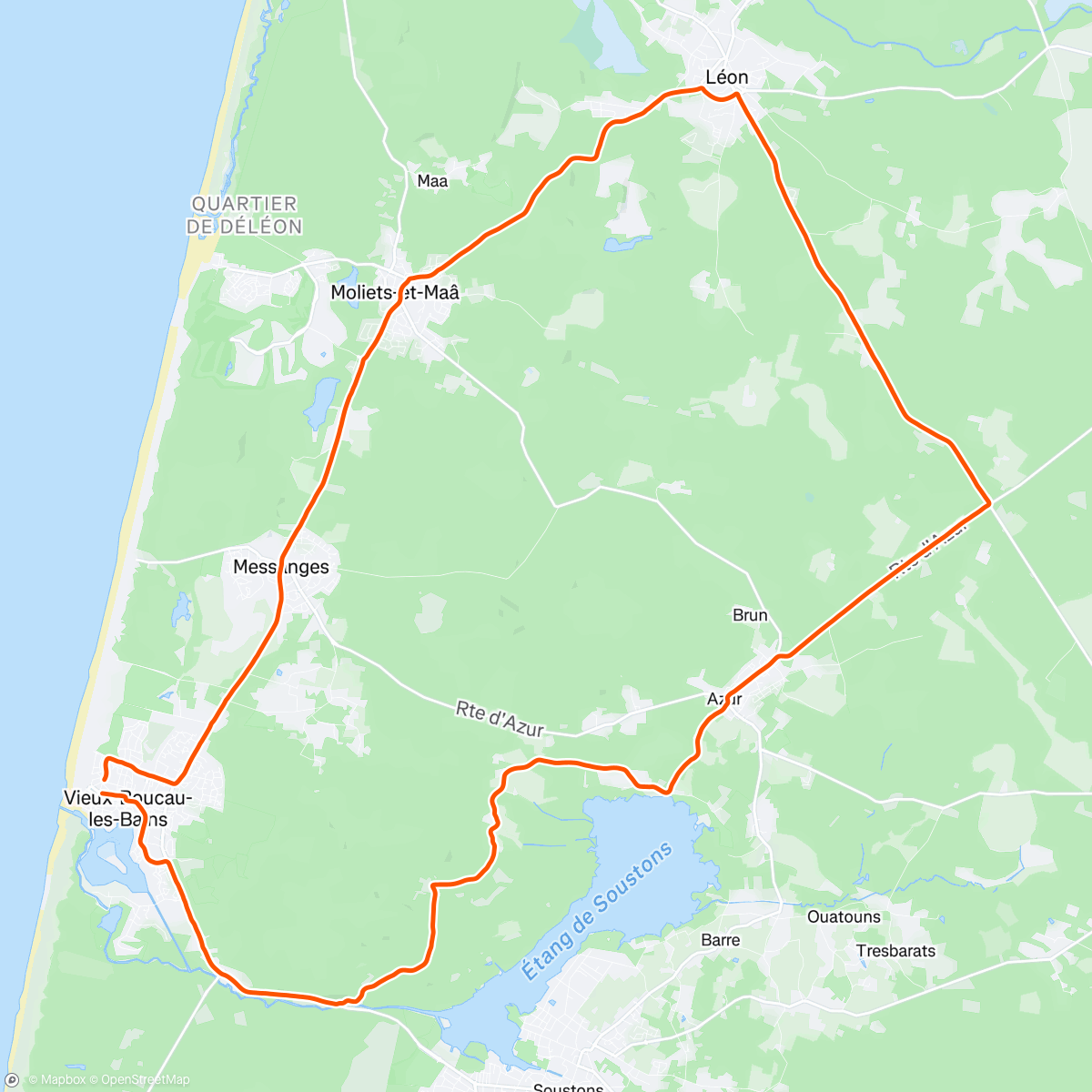 Карта физической активности (ROUVY - Vieux-Boucau-les-Bains | France)