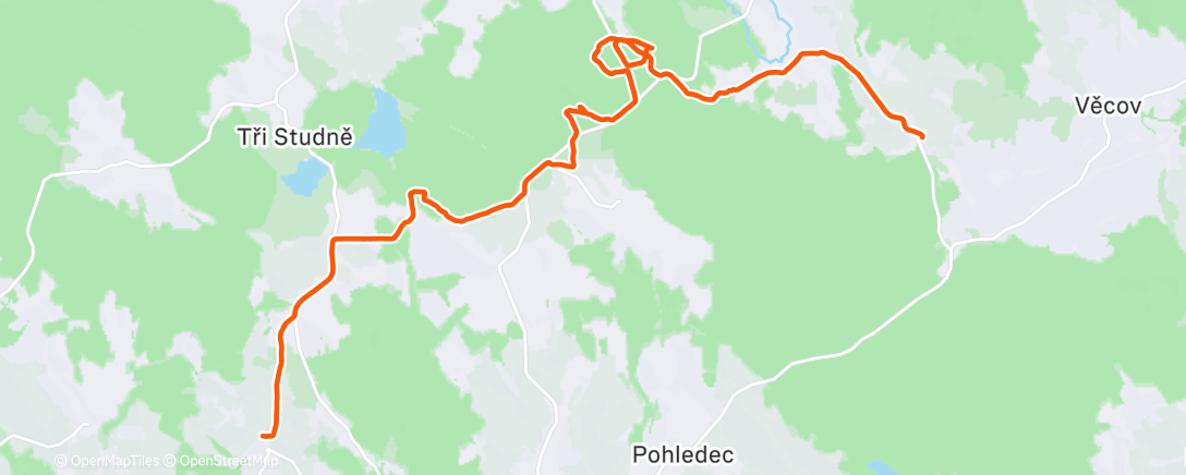 Map of the activity, Rogaining Vysocina