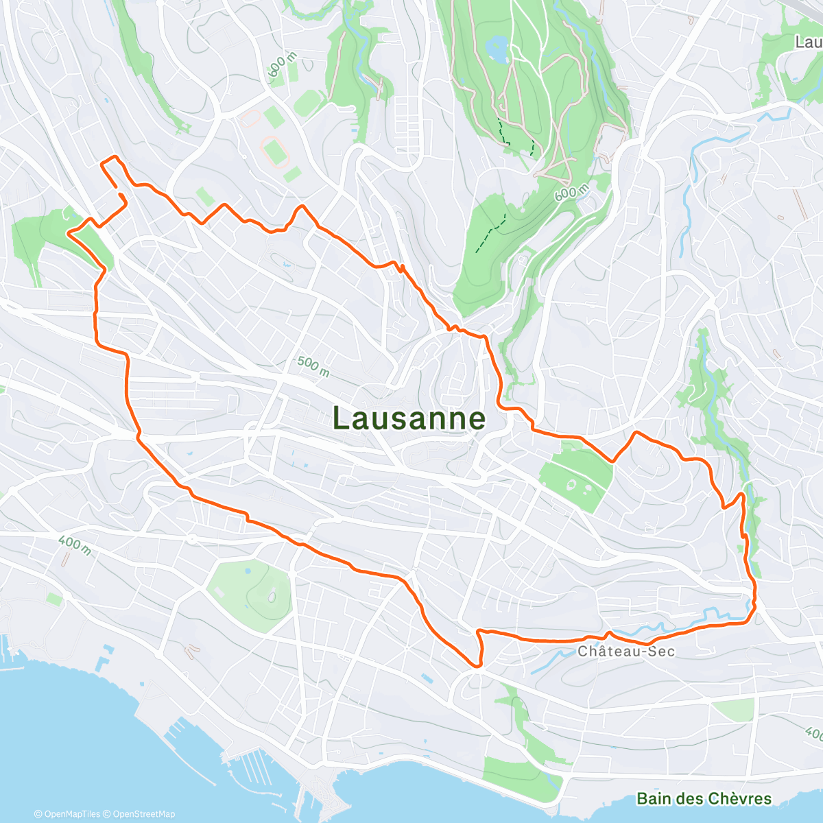 Map of the activity, Afternoon Run