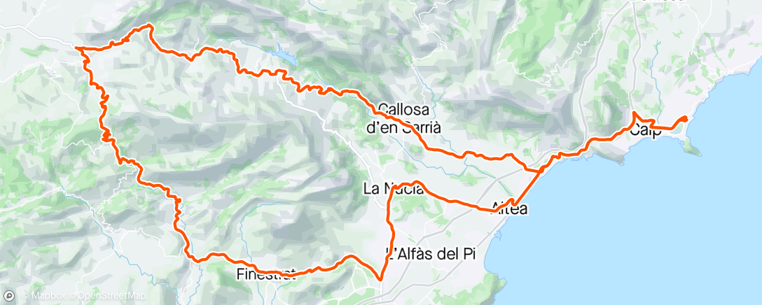 Map of the activity, Ochtendrit Calp Vuelta turistica