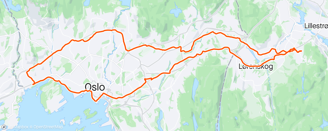 Carte de l'activité Oslo runden på MTB ☀️🚴😀