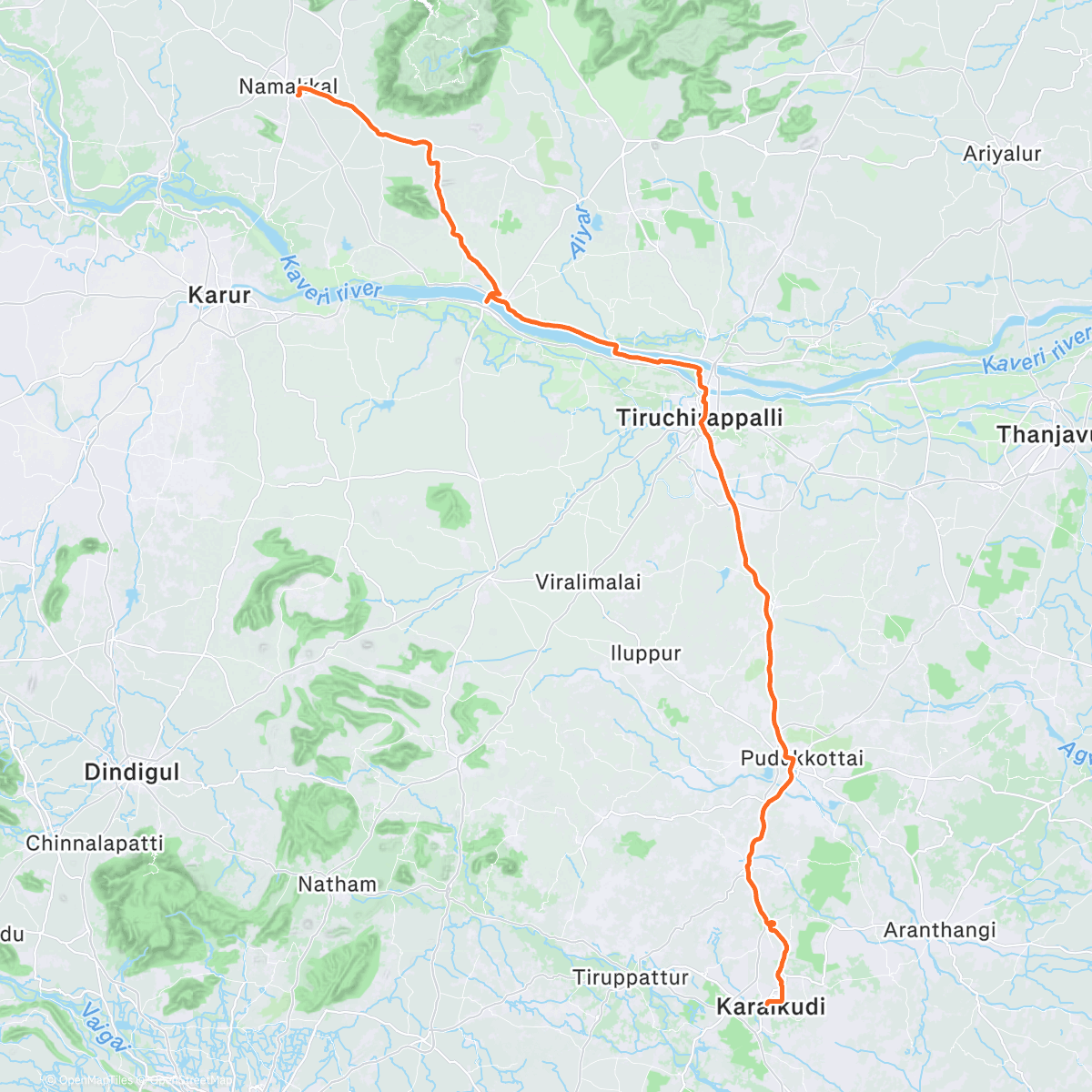 Map of the activity, Gravel-🇮🇳 ‚Anfahrt für morn‘