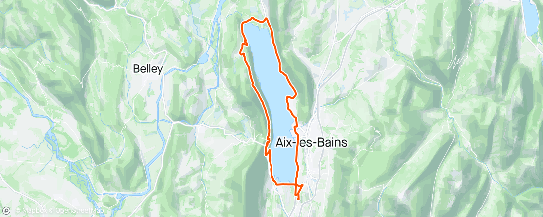 Map of the activity, Le Tour du lac pour faire chauffer la cuisse
