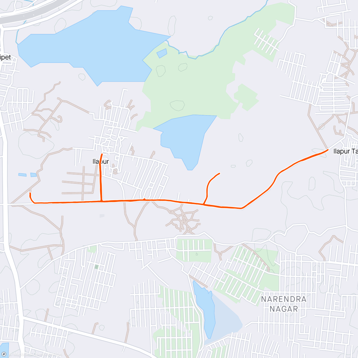 Mapa de la actividad (Morning Run : Tuesday Intervals)