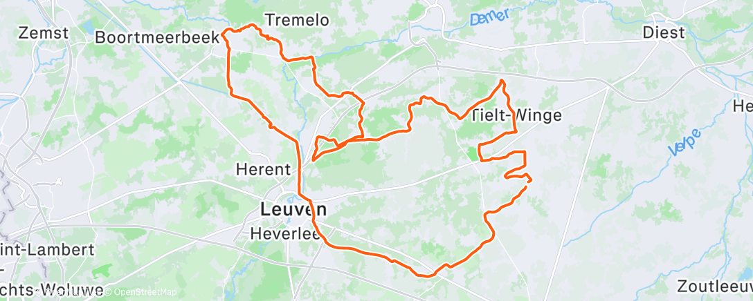 Map of the activity, Lunch Ride