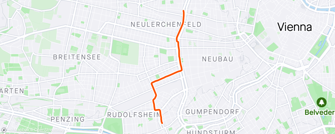 Map of the activity, Ride am Abend