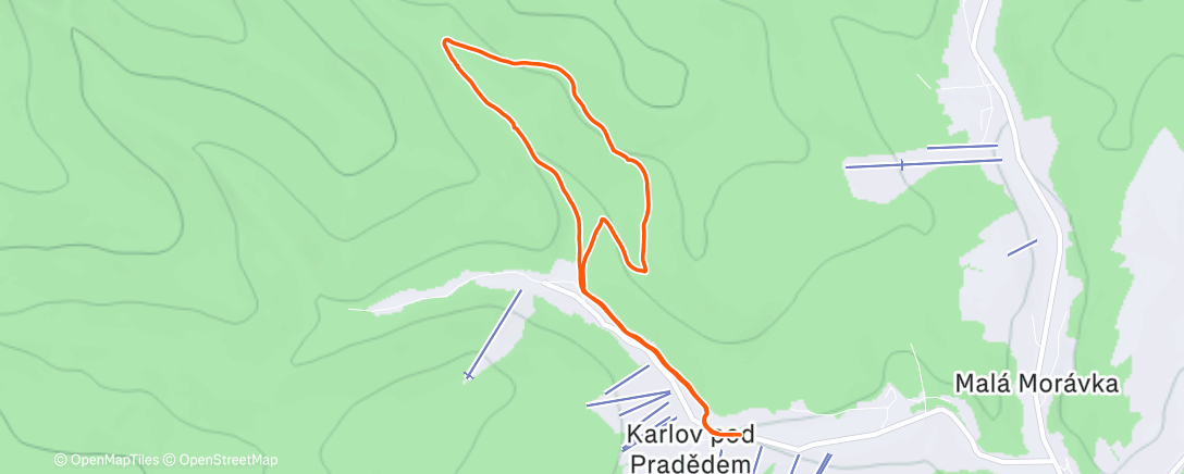 Map of the activity, Karlov Hike