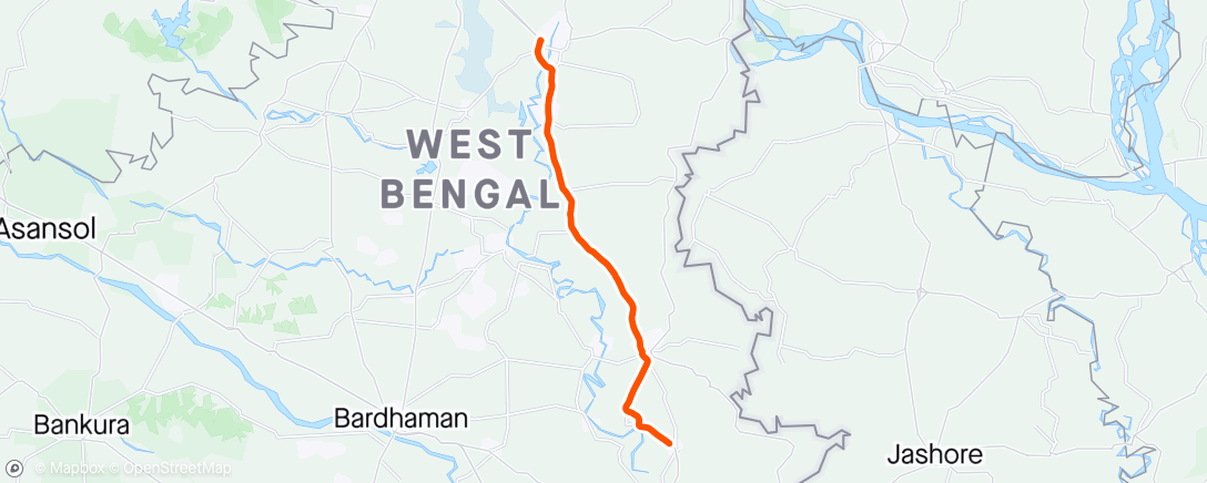 Map of the activity, Ranaghat to Berhampore