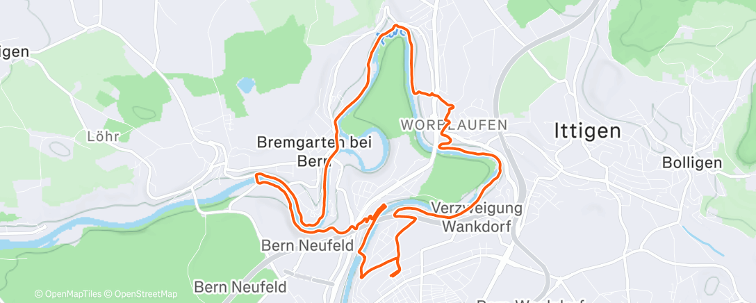 Map of the activity, Lauf am Morgen