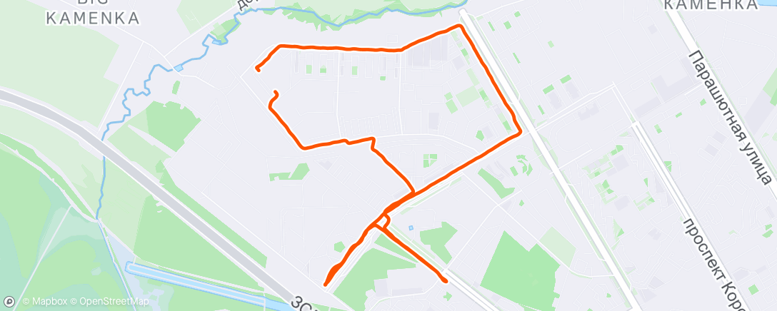 Map of the activity, Night Run