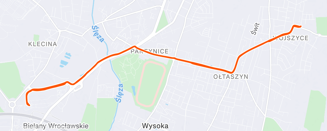 Map of the activity, Evening Ride