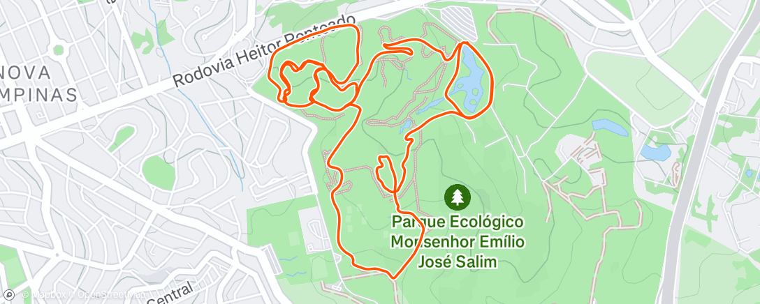 Map of the activity, Trail run matinal