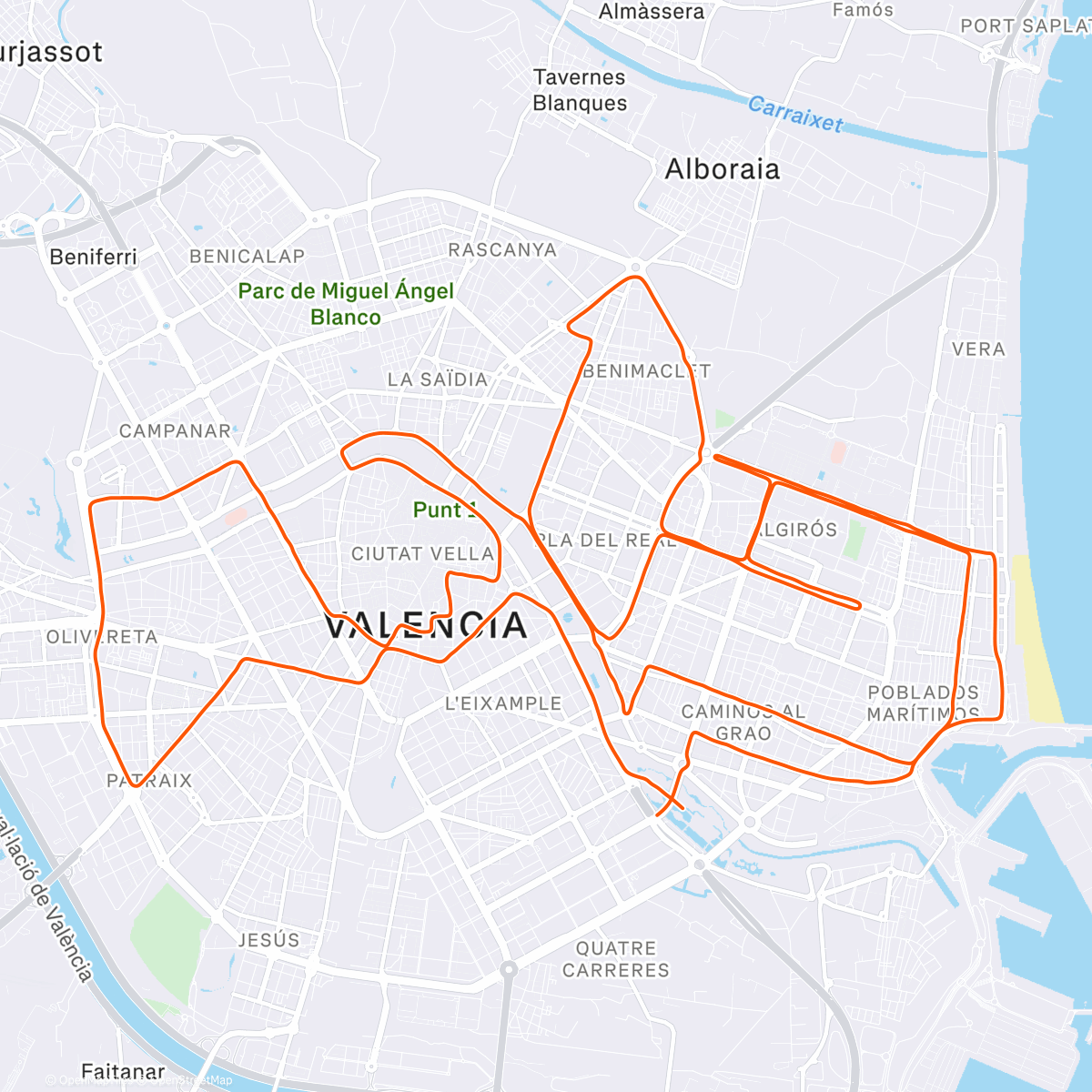 Map of the activity, Valencia marathon 🤩