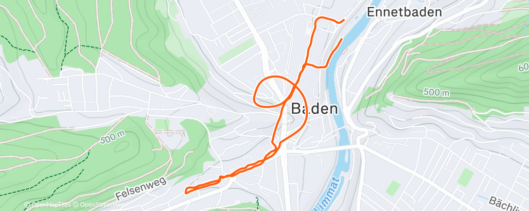 Map of the activity, Morning Run