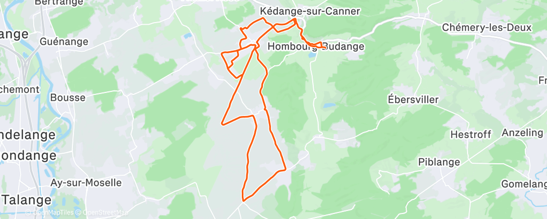 Map of the activity, Sortie VTT le matin