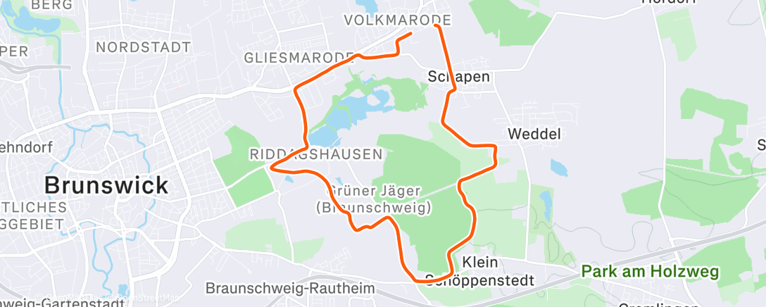 Map of the activity, Lunch Run