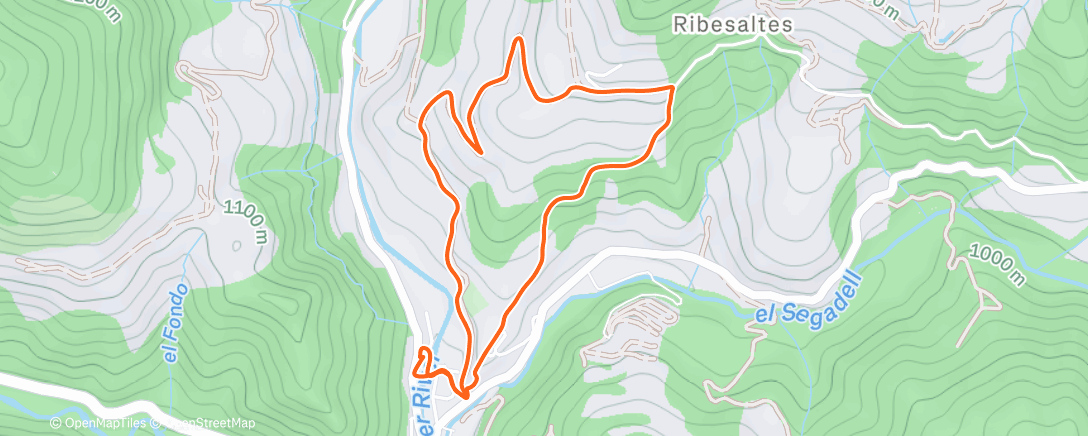 Map of the activity, Carrera de montaña matutina