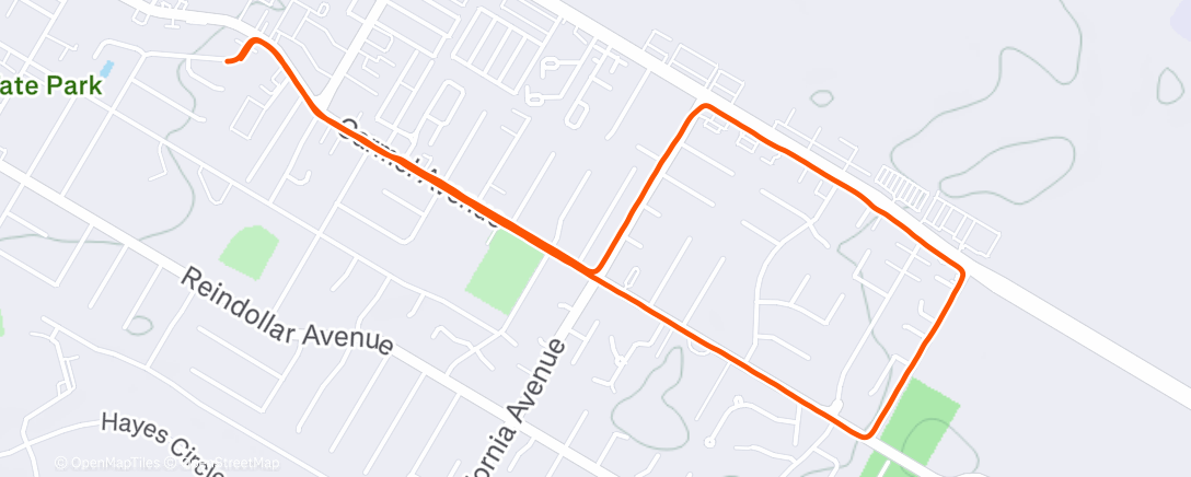 Map of the activity, Morning Run