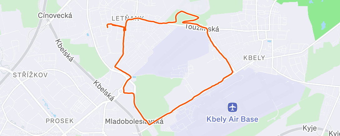 Map of the activity, Morning Run