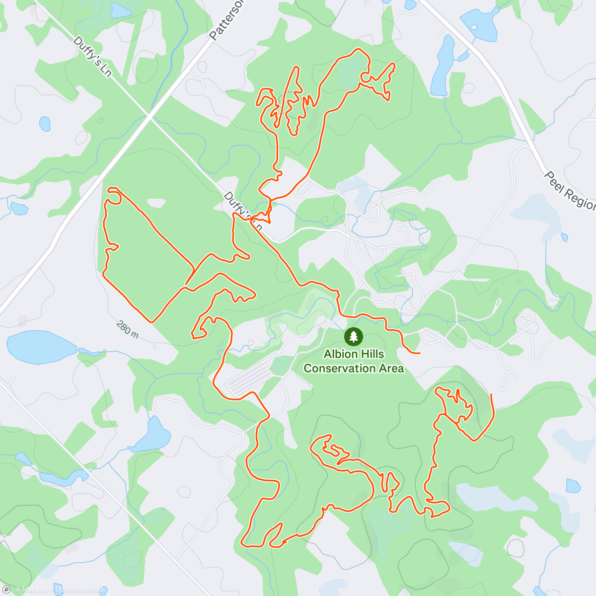 Map of the activity, Afternoon Mountain Bike Ride