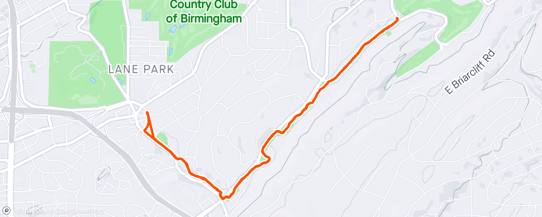 Map of the activity, 40 min jog