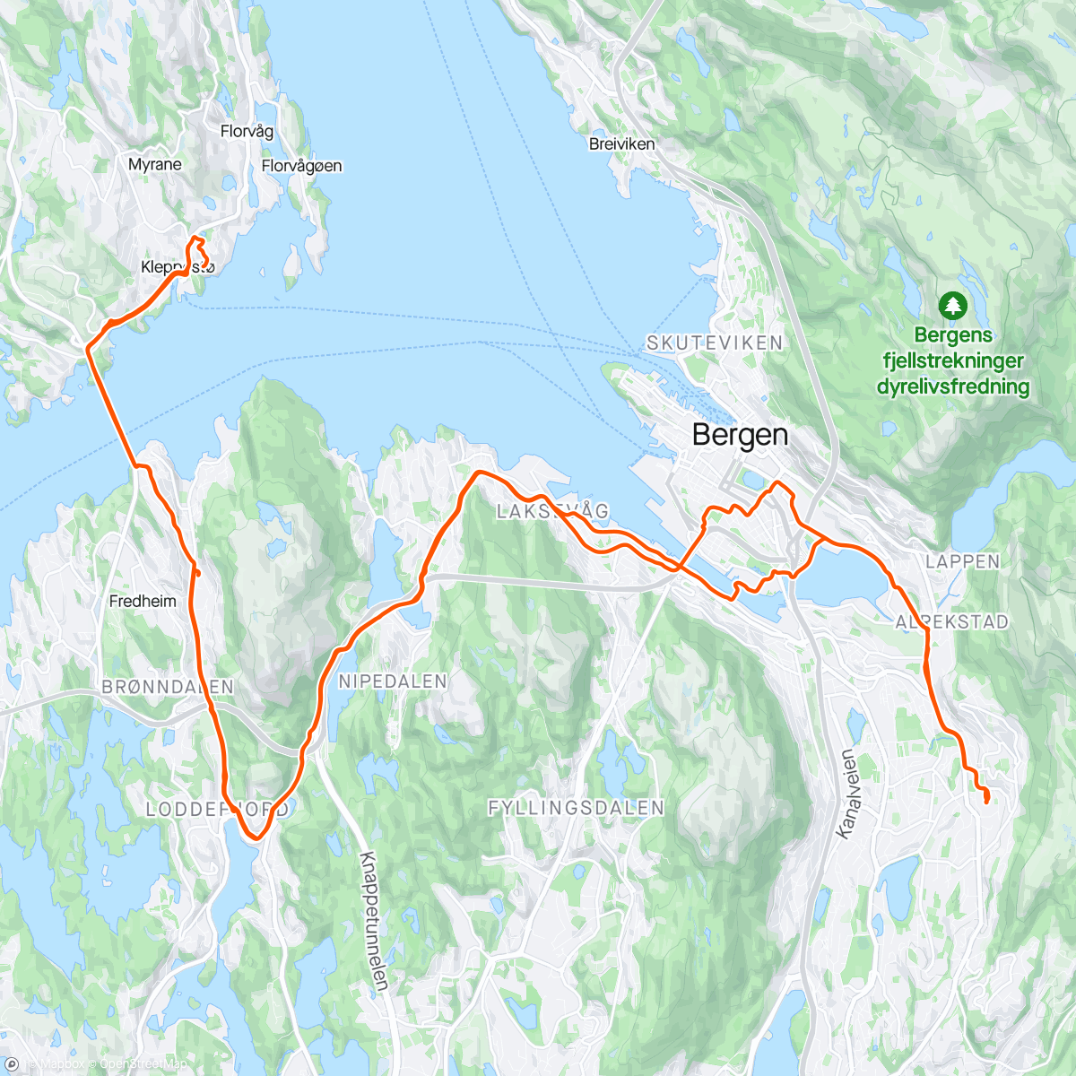 Mappa dell'attività Landås
