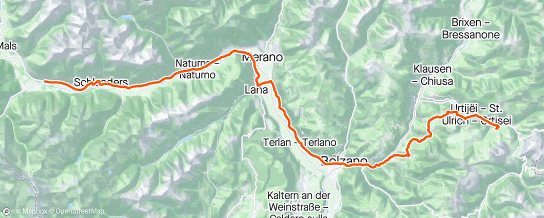 Map of the activity, Giro #16