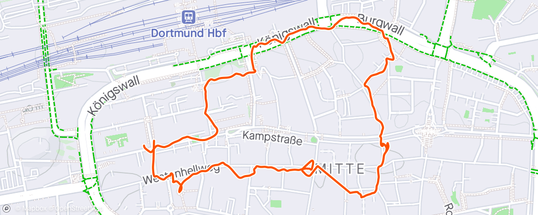 Map of the activity, Abschiedsrunde durch die Dortmunder Innenstadt