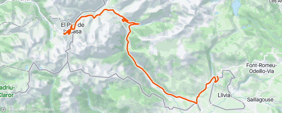 Map of the activity, Andorra - Dag 16