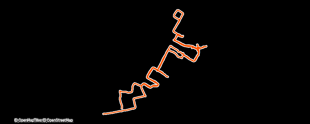 Map of the activity, Afternoon Run