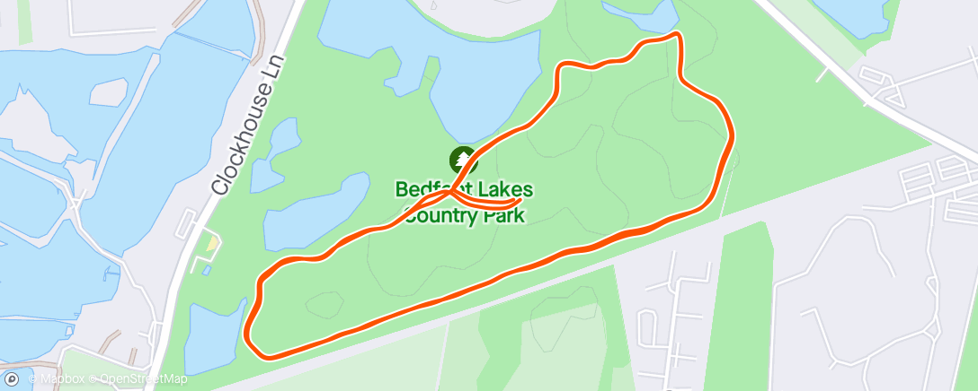 Mapa de la actividad (Bedfont Lakes parkrun)